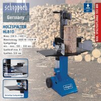 Scheppach HL810 Holzspalter Hydraulikspalter Stehend 8t 400V 3,5KW 50 Hz