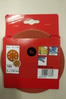 Milwaukee Schleifpapier f&uuml;r Exzenterschleifer 125mm K180 5St 8Loch 4932367744