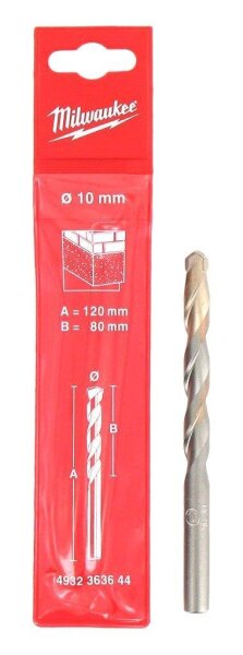 Milwaukee Betonbohrer 4932363644 Betonbohrer D= 10mm Silber/Gold L= 120mm 1 St.