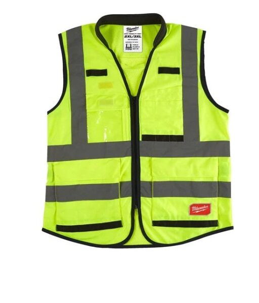 Milwaukee Premium Warnschutzweste gelb 2XL/3XL Zertifiziert: EN ISO 20471:2013