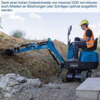 Scheppach EXC815 Mini-Bagger Benzin 2330mm Grabweite 8,5PS Kettenantrieb