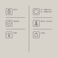 Gomag GO-SBS45 Akku-Schlagbohrschrauber Schrauber 1,5-13mm 45Nm 20V inkl Zubeh&ouml;r
