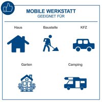 Scheppach TB250 Werkzeugkoffer 218-tlg Werkzeug Set Werkstattkoffer Aluminium