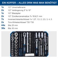Scheppach TB250 Werkzeugkoffer 218-tlg Werkzeug Set Werkstattkoffer Aluminium