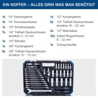 Scheppach TB250 Werkzeugkoffer 218-tlg Werkzeug Set Werkstattkoffer Aluminium