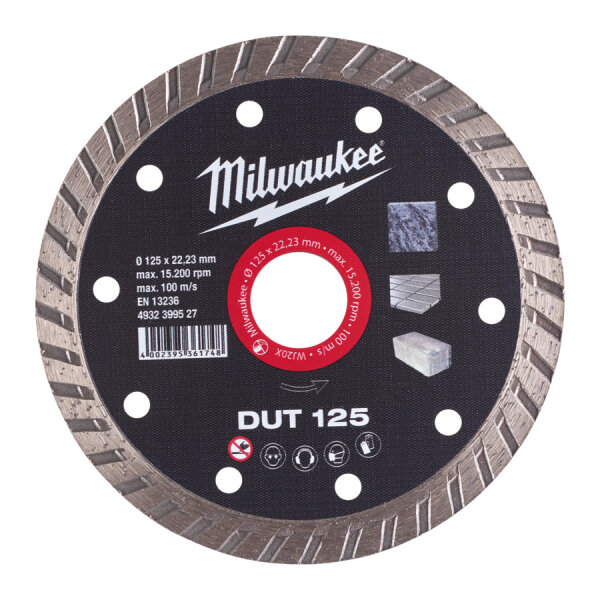 Milwaukee DUT125 Diamanttrennscheibe Trennscheibe