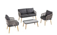 Prestige Home Loungem&ouml;bel-Set 4tlg. Rope mit...