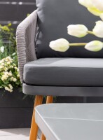 Prestige Home Loungem&ouml;bel-Set 4tlg. Rope mit Polsterauflagen Grau Outdoor