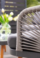 Prestige Home Loungem&ouml;bel-Set 4tlg. Rope mit Polsterauflagen Grau Outdoor