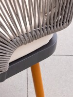 Prestige Home Loungem&ouml;bel-Set 4tlg. Rope mit Polsterauflagen Taupe Outdoor