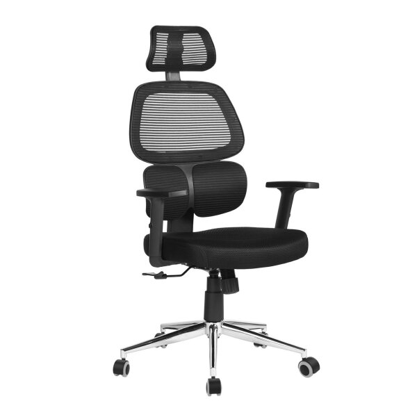 Bürostuhl mit Mesh Kopfstütze Stuhl in schwarz