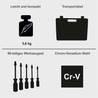 Scheppach WZB99-BE Werkzeugkoffer Werkzeugset Handwerkzeuge Bestückt 90-tlg.
