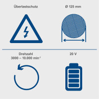 Scheppach BC-AG125-X Akku-Winkelschleifer SET Ø125mm inkl. 2Ah Akku + Ladegerät
