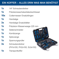 Scheppach WZK120 Werkzeugkoffer Handwerkzeug Bestückt 96-tlg. CV Werkzeugset