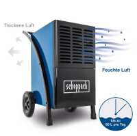 Scheppach DH6100x Bautrockner 60L / Tag 1050W Auto-Stopp...