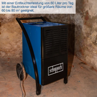 Scheppach DH6100x Bautrockner 60L / Tag 1050W Auto-Stopp elektrisch