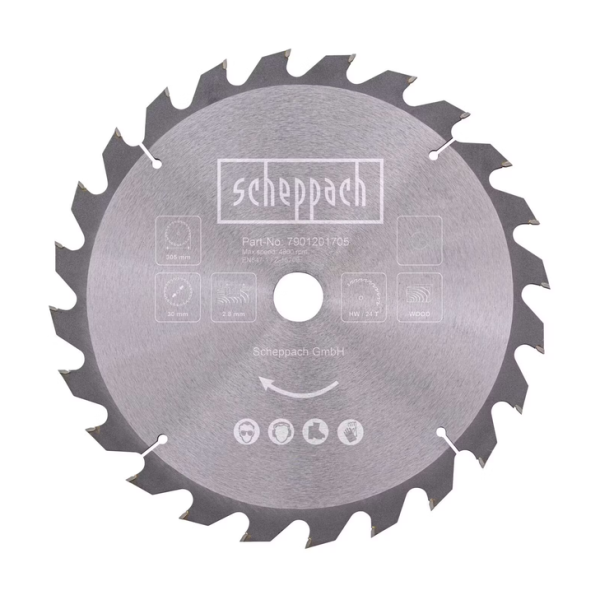 Scheppach HW Kreissägeblatt Sägeblatt Ø 305x30x2,8 mm 24 Zähne