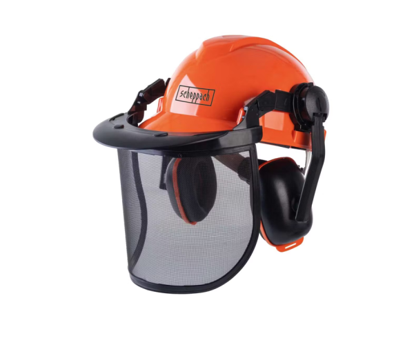 Scheppach M-5009 Forstschutzhelm Helm klappbares Visier ABS-Gehörschutz
