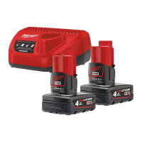 Milwaukee M12NRG-402 Akku-Ladegerät-Set Starterkit...