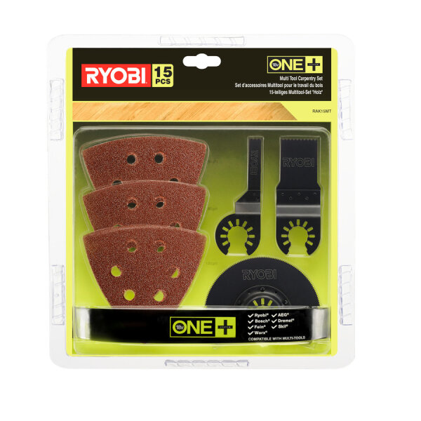 Ryobi RAK15MT 15 tlg. Multitool-Zubeh&ouml;rset f&uuml;r RMT1801M mit Universalaufnahme